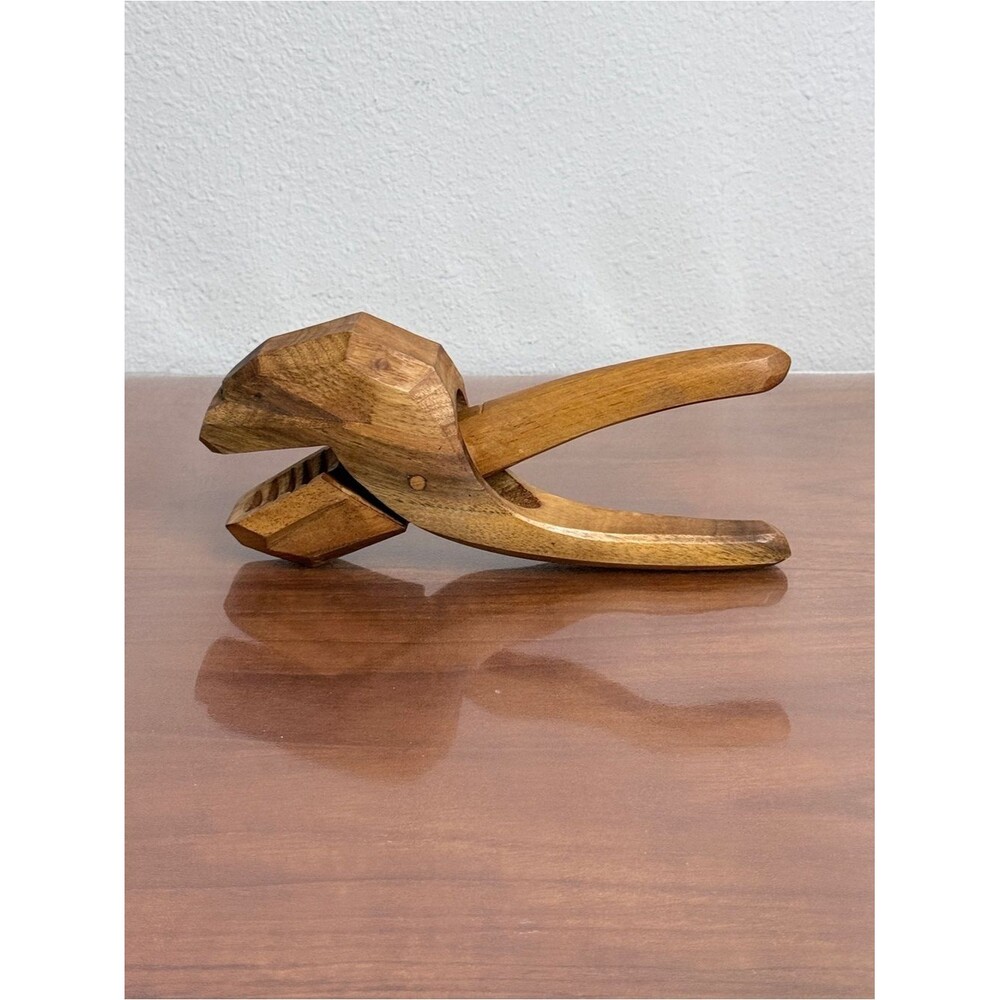 Vintage Teak Wooden Nutcracker Pliers Mid-Century